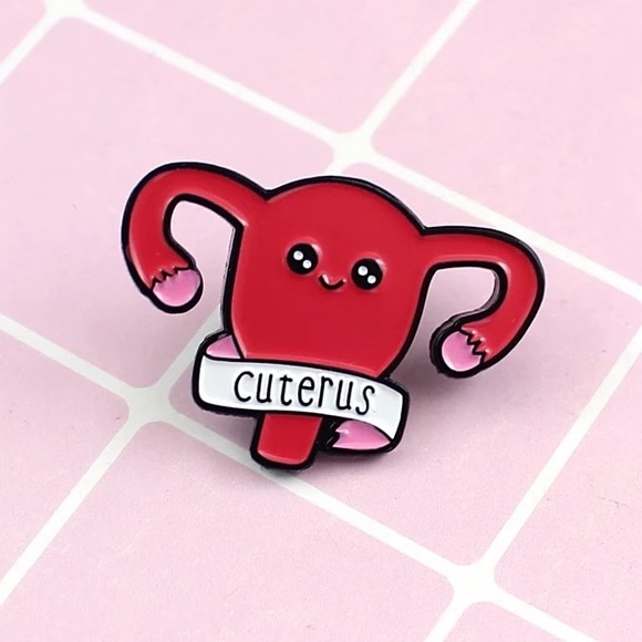 Cuterus Enamel Pin Cute Cartoon Feminist Uterus Brooch Girl Power Feminism Gift - Picture 3 of 10
